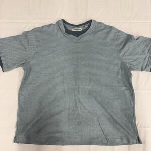 Chereskin Shirt Mens 2XL Blue Stripe Swift Dry Short Sleeve Casual Performance